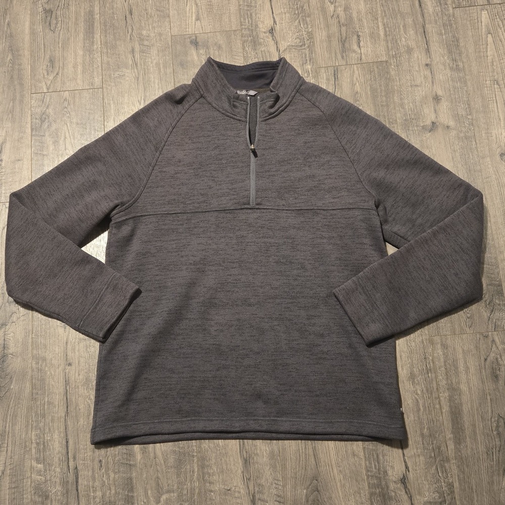Toad & Co Mens XL Fleece 1/2 Zip Sweater Gray Pullover Polyester Outdoor Hiking